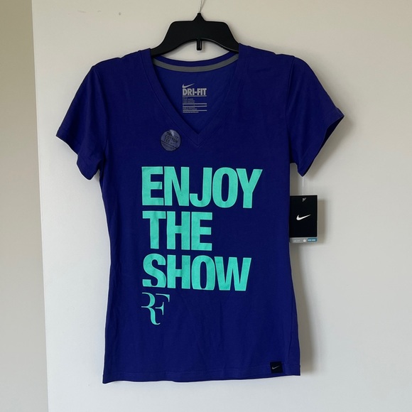 Nike Dri-FIT Purple Tee with Graphic Text NWT - Picture 1 of 3